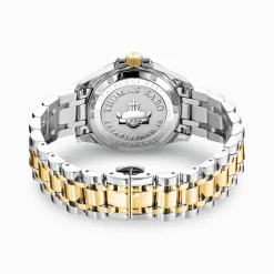 Flash Sale Damenuhr Blumen aus rosafarbenen Steinen bicolor Damen Uhren|Damenuhren
